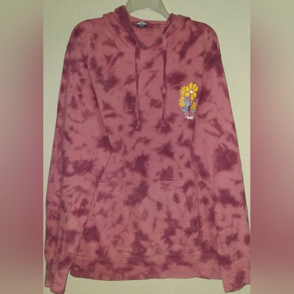 NEFF ladies MEDIUM tyedye flower hoodie sweatshirt
